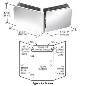 Traditional Style 135 Degree Movable Transom Clamp