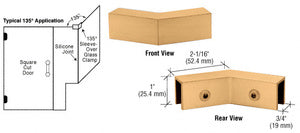 135 Degree "Sleeve Over" Glass Clamp